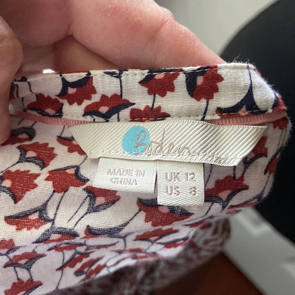 Boden Esme Conker Crocus Floral Blouse Size 8 - Picture 10 of 12